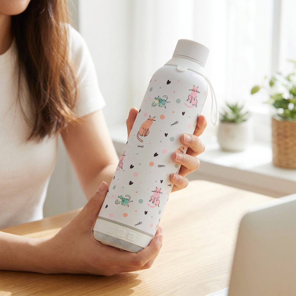 Botella Térmica de Acero Inoxidable con Altavoz – Dot & Meow | Aurea