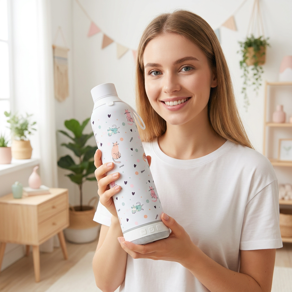 Botella Térmica de Acero Inoxidable con Altavoz – Dot & Meow | Aurea