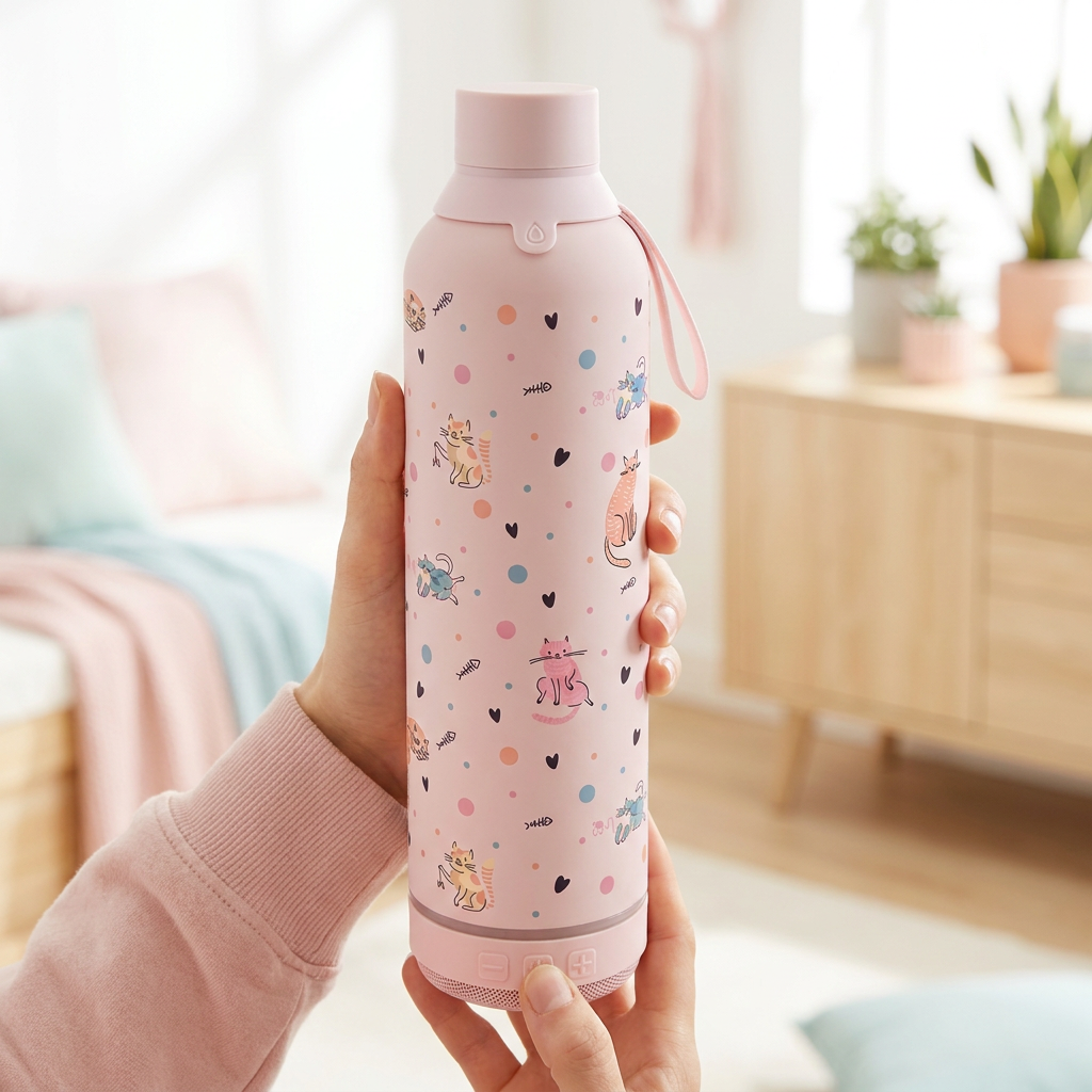 Botella Térmica de Acero Inoxidable con Altavoz – Dot & Meow | Aurea