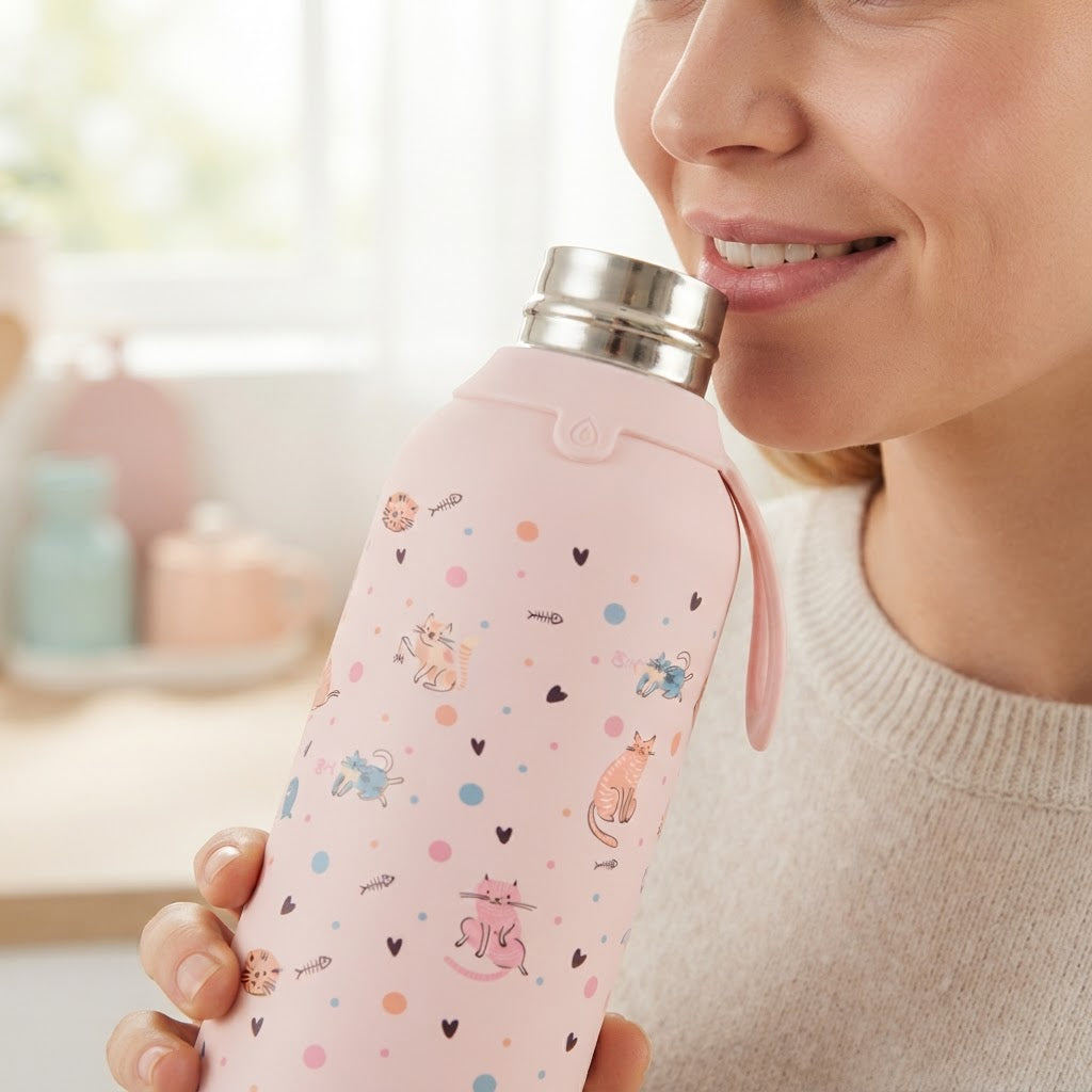 Botella Térmica de Acero Inoxidable con Altavoz – Dot & Meow | Aurea