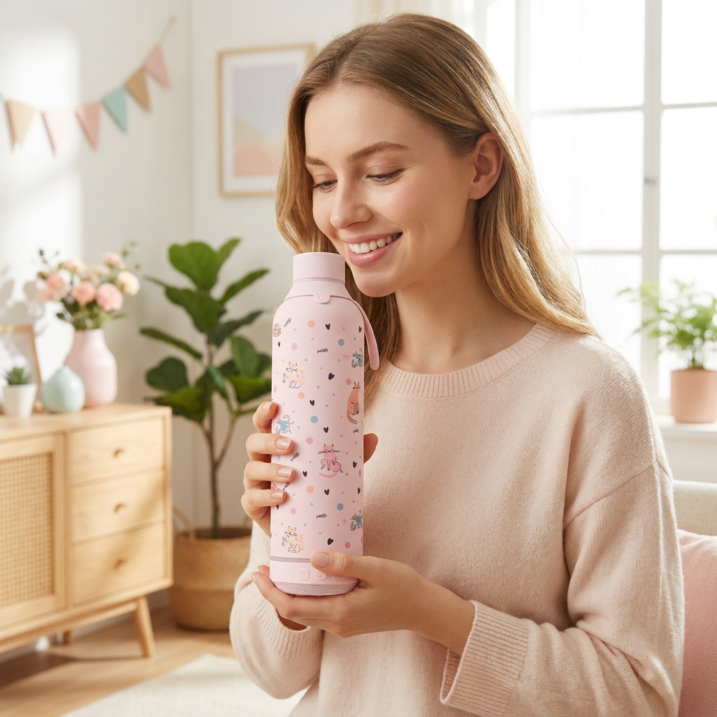 Botella Térmica de Acero Inoxidable con Altavoz – Dot & Meow | Aurea