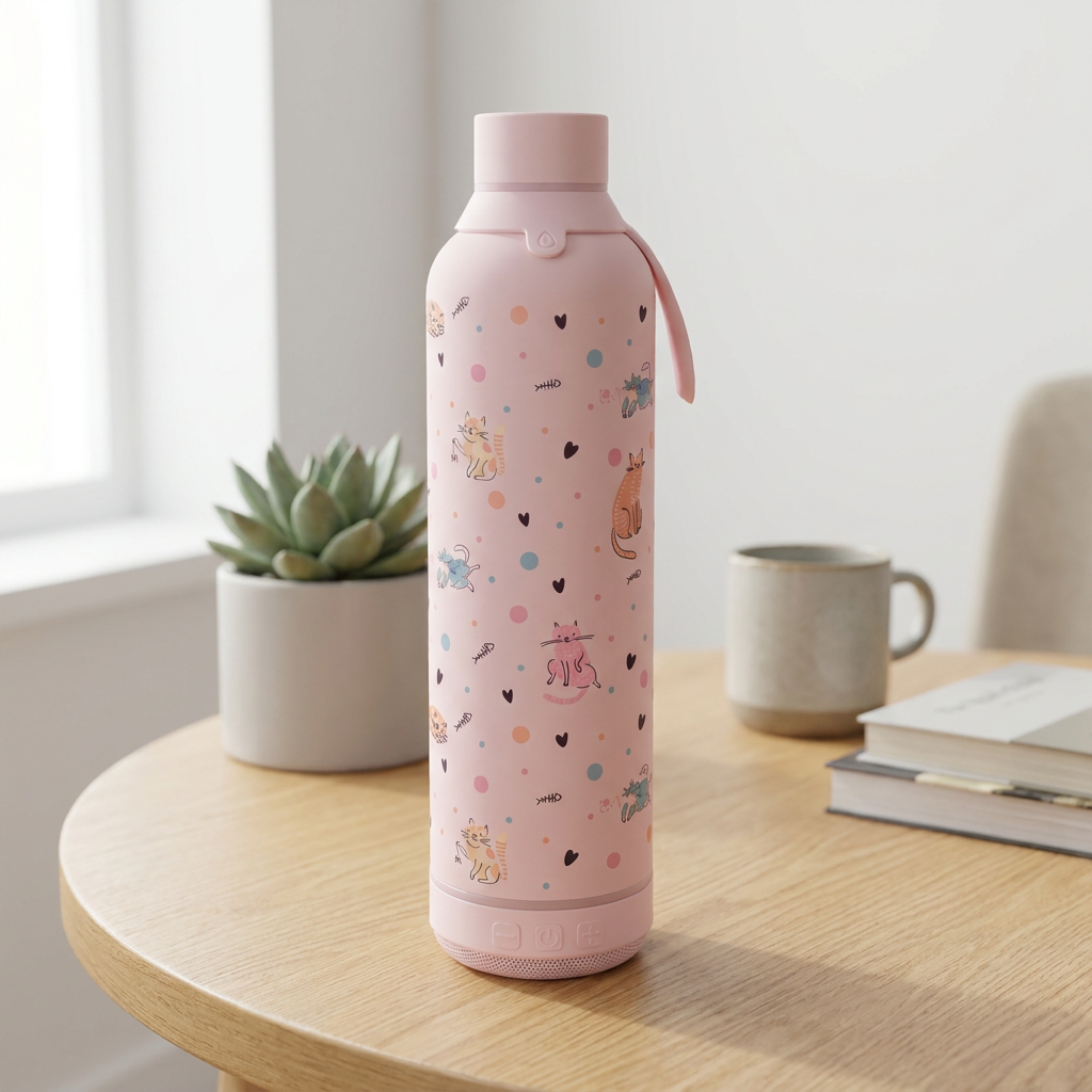 Botella Térmica de Acero Inoxidable con Altavoz – Dot & Meow | Aurea