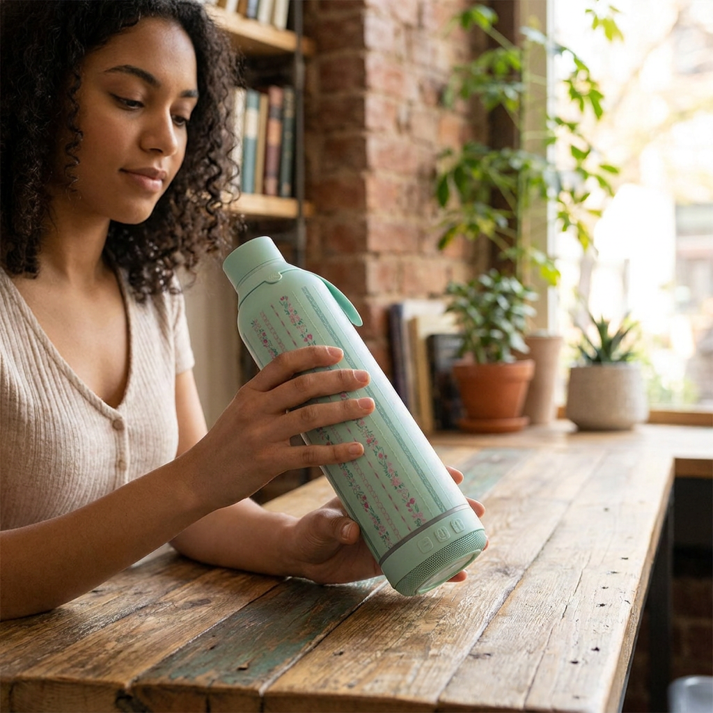 Botella Térmica de Acero Inoxidable con Altavoz – Petal Lines | Aurea