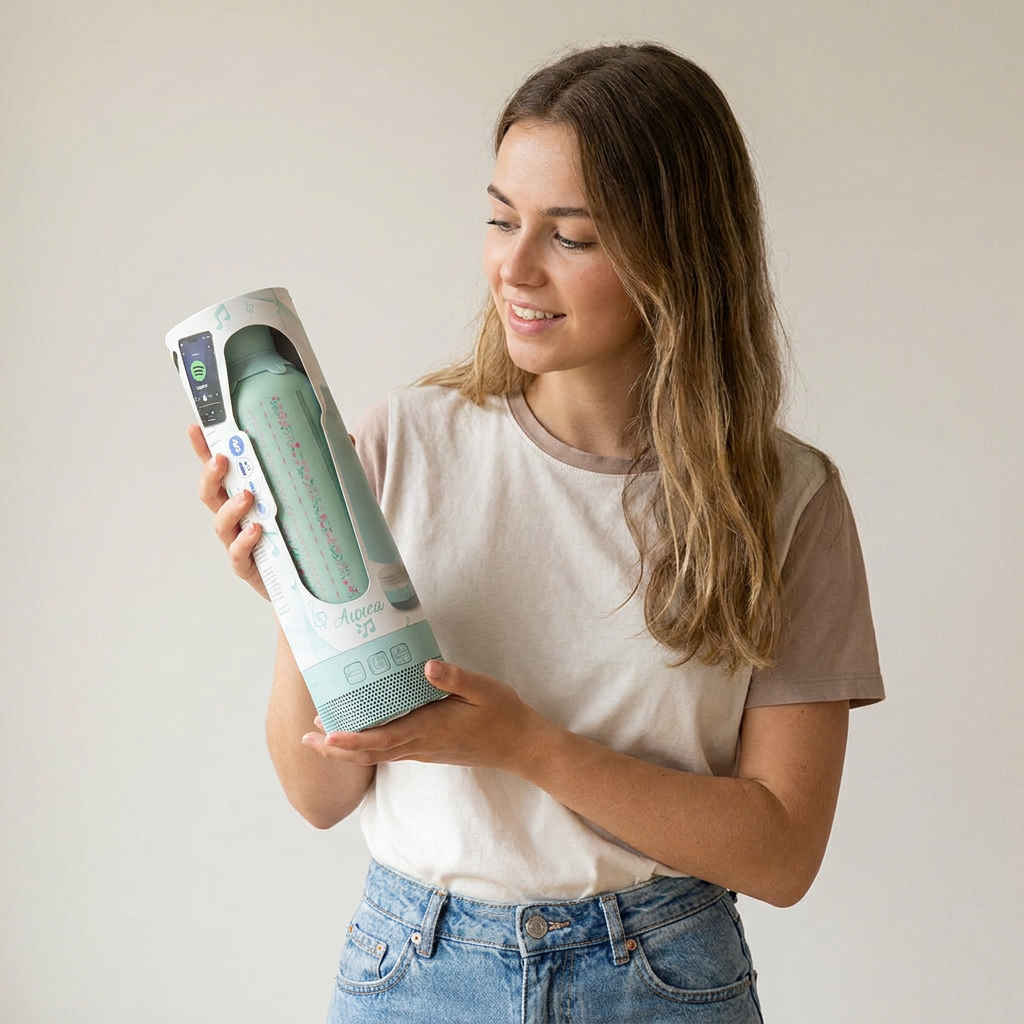 Botella Térmica de Acero Inoxidable con Altavoz – Petal Lines | Aurea