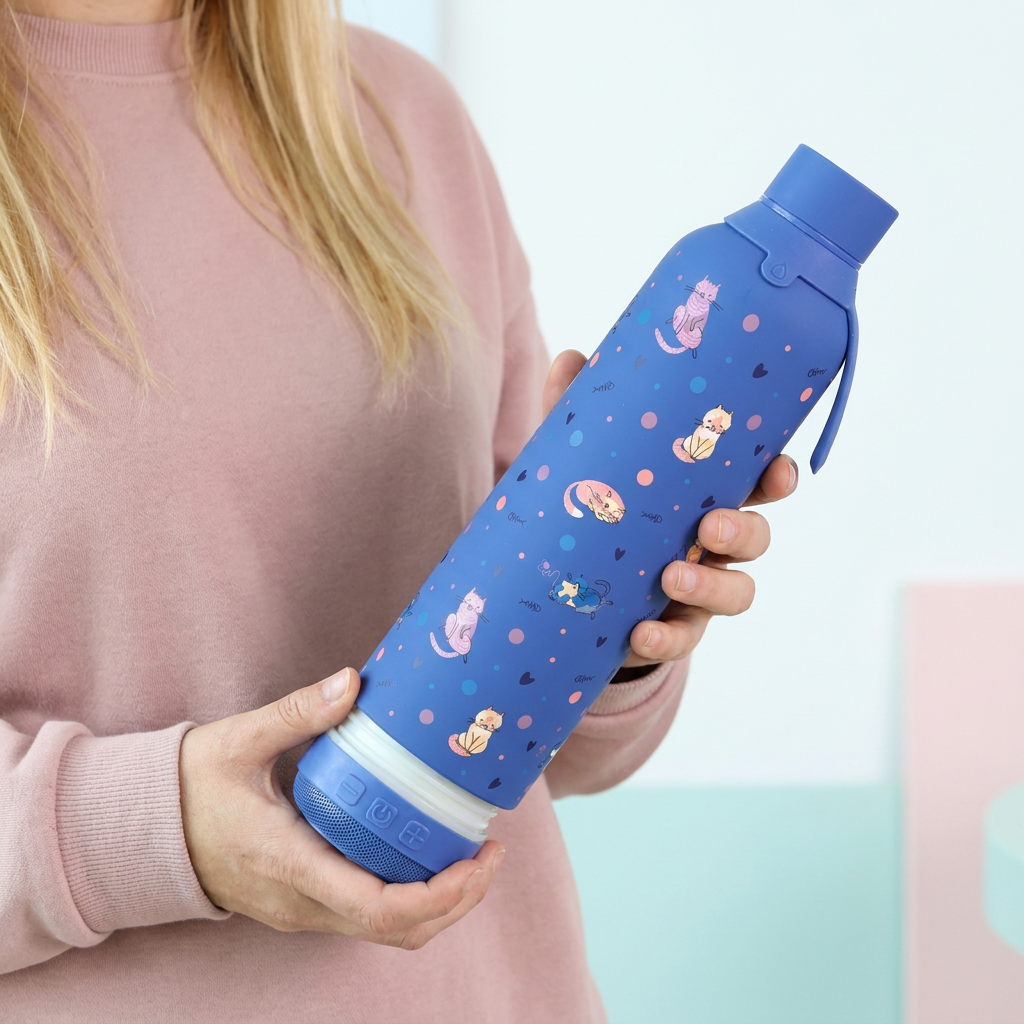 Botella Térmica de Acero Inoxidable con Altavoz – Dot & Meow | Aurea