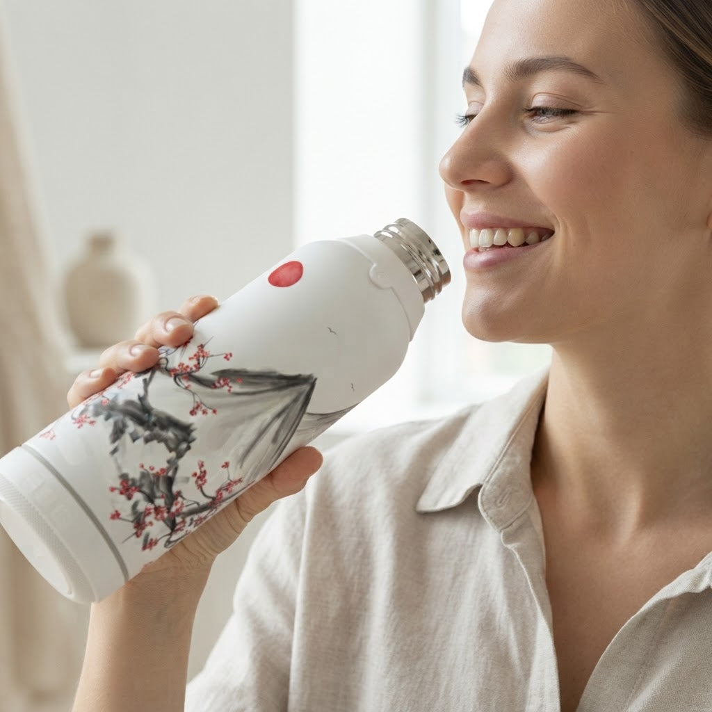 Botella Térmica de Acero Inoxidable con Altavoz – Echoes of Japan | Aurea