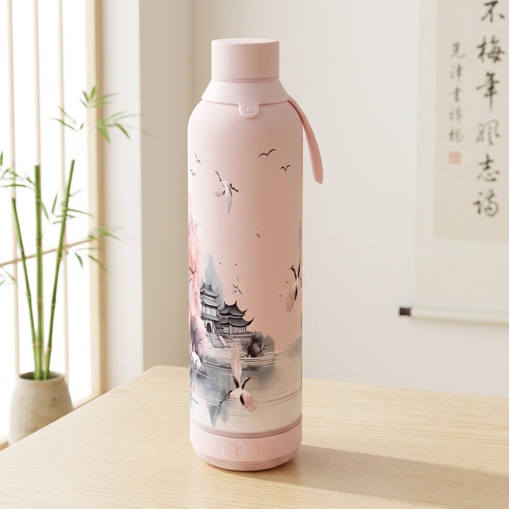 Botella Térmica de Acero Inoxidable con Altavoz – Echoes of Japan | Aurea
