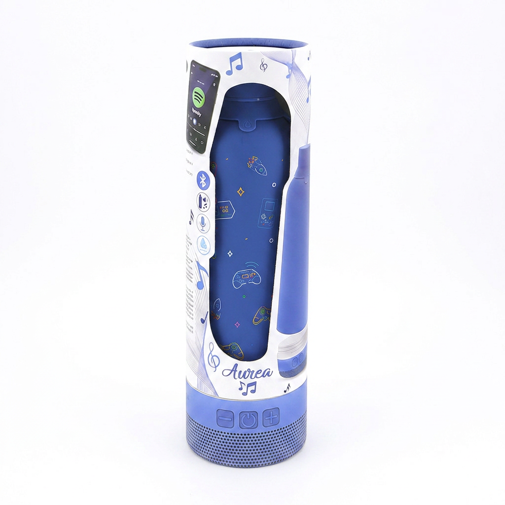 Botella Térmica de Acero Inoxidable con Altavoz – Neon Gamer | Aurea