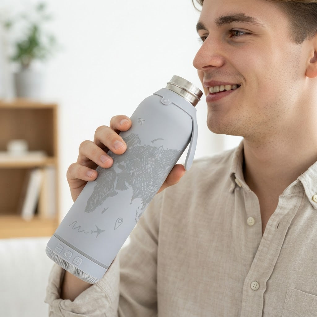 Botella Térmica de Acero Inoxidable con Altavoz – Sketch Maps | Aurea