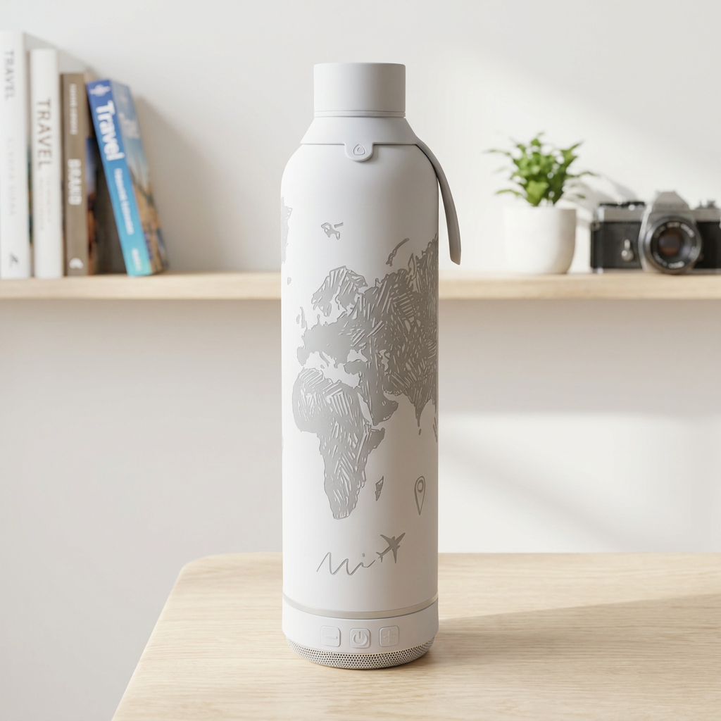 Botella Térmica de Acero Inoxidable con Altavoz – Sketch Maps | Aurea