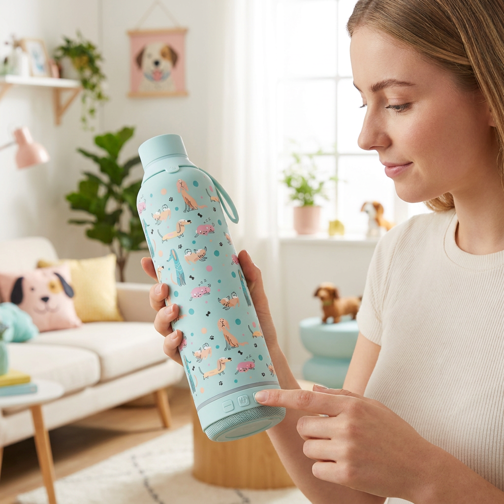 Botella Térmica de Acero Inoxidable con Altavoz – Dot & Woof | Aurea