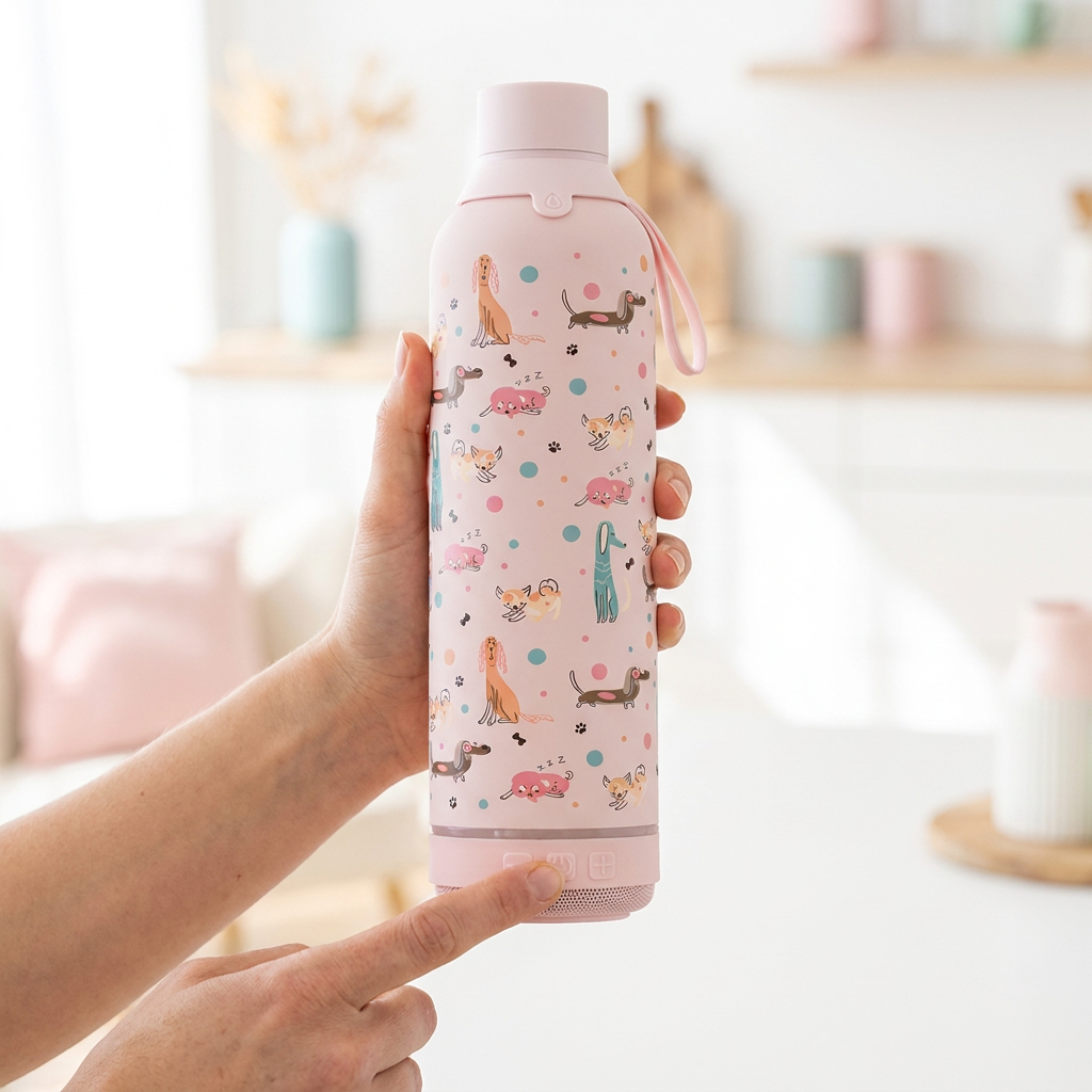 Botella Térmica de Acero Inoxidable con Altavoz – Dot & Woof | Aurea