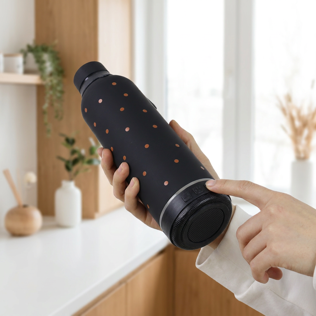 Botella Térmica de Acero Inoxidable con Altavoz – Petite Dots | Aurea