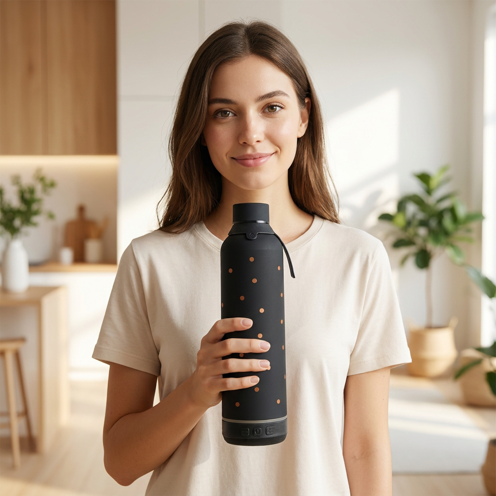 Botella Térmica de Acero Inoxidable con Altavoz – Petite Dots | Aurea