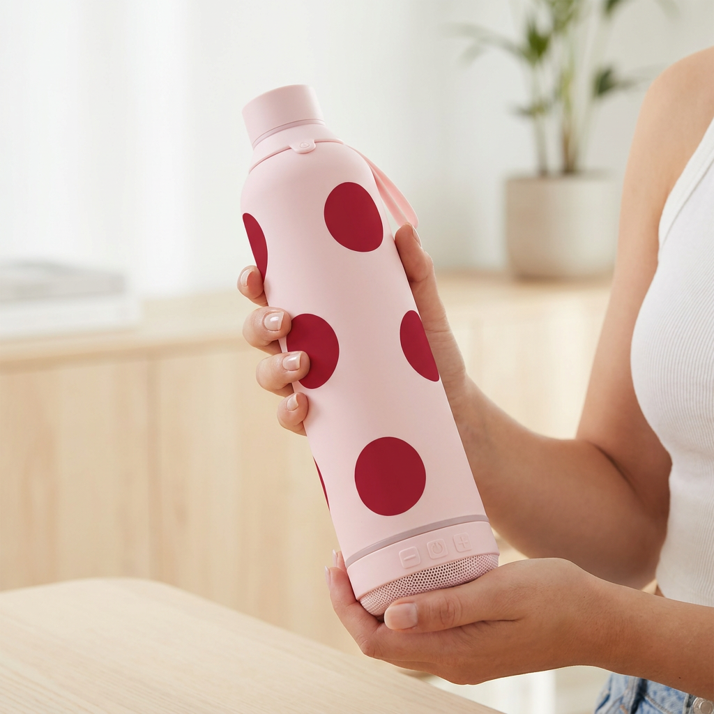 Botella Térmica de Acero Inoxidable con Altavoz – Bold Dots | Aurea