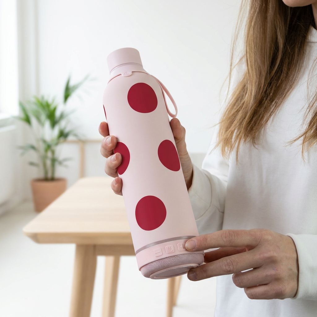 Botella Térmica de Acero Inoxidable con Altavoz – Bold Dots | Aurea