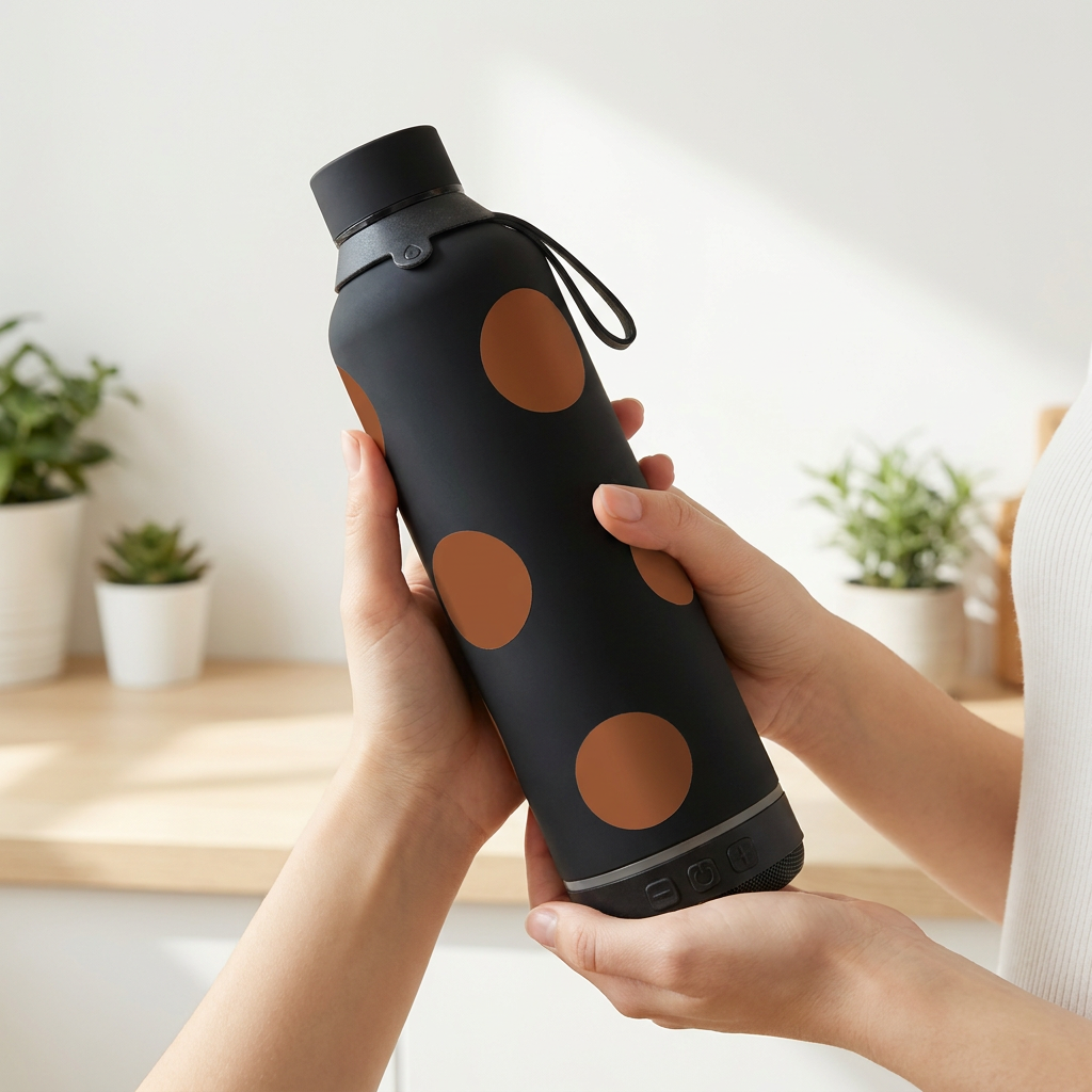 Botella Térmica de Acero Inoxidable con Altavoz – Bold Dots | Aurea
