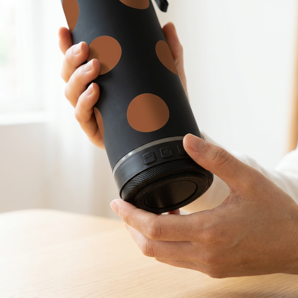 Botella Térmica de Acero Inoxidable con Altavoz – Bold Dots | Aurea