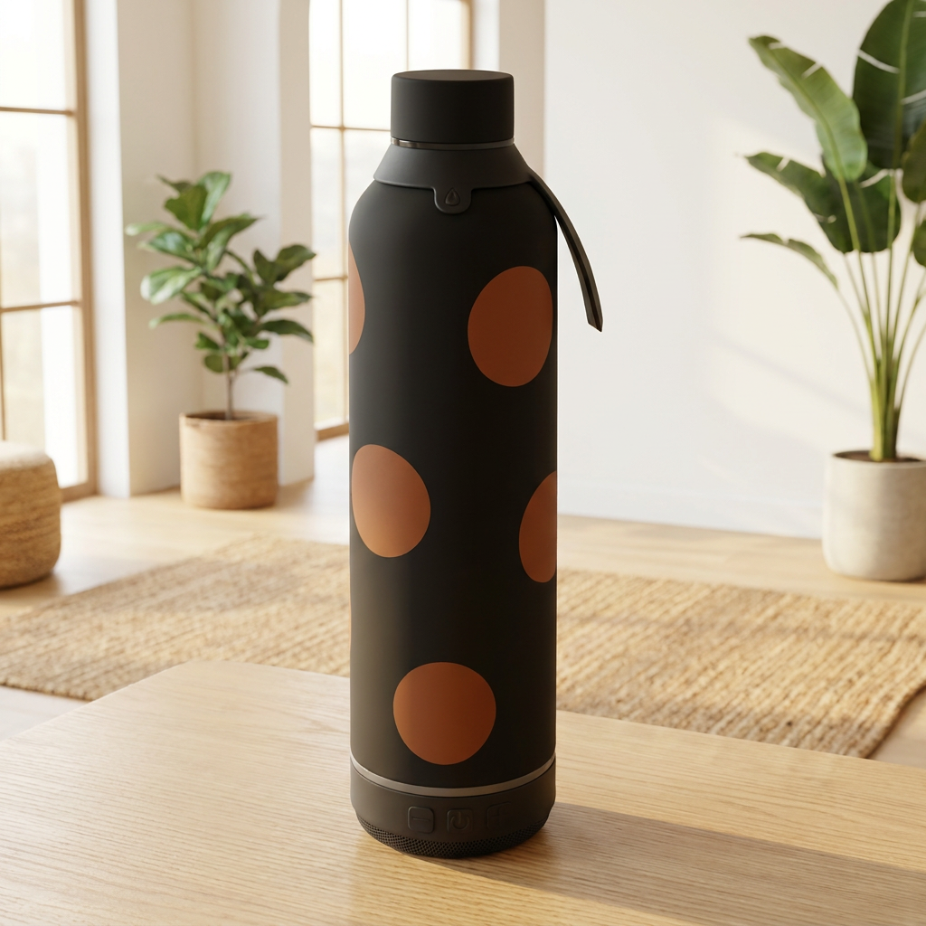Botella Térmica de Acero Inoxidable con Altavoz – Bold Dots | Aurea
