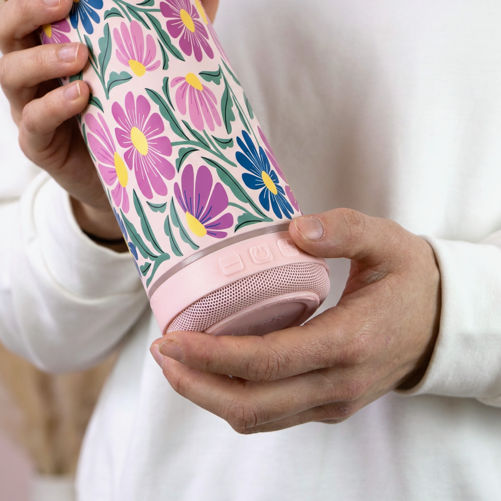 Botella Térmica de Acero Inoxidable con Altavoz – Tropic Bloom | Aurea
