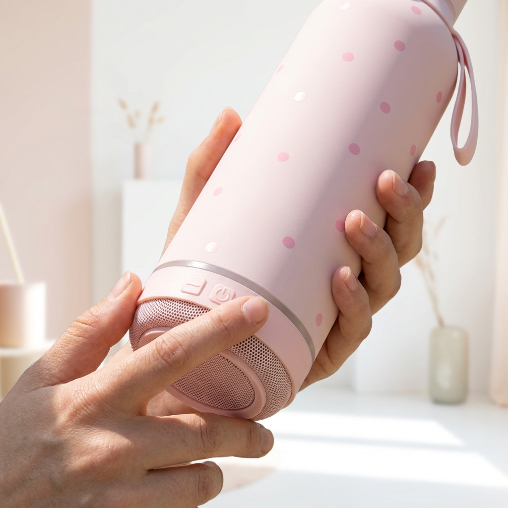 Botella Térmica de Acero Inoxidable con Altavoz – Pastel Dots | Aurea