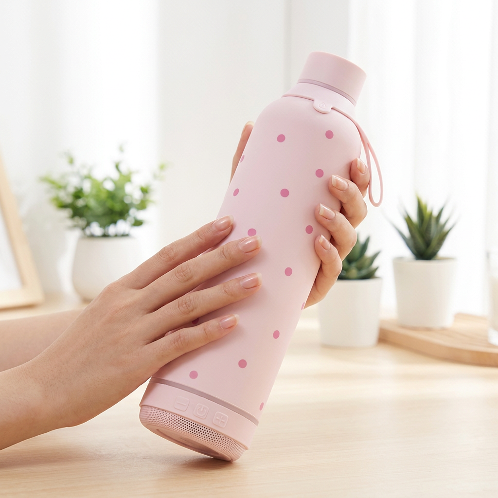 Botella Térmica de Acero Inoxidable con Altavoz – Pastel Dots | Aurea