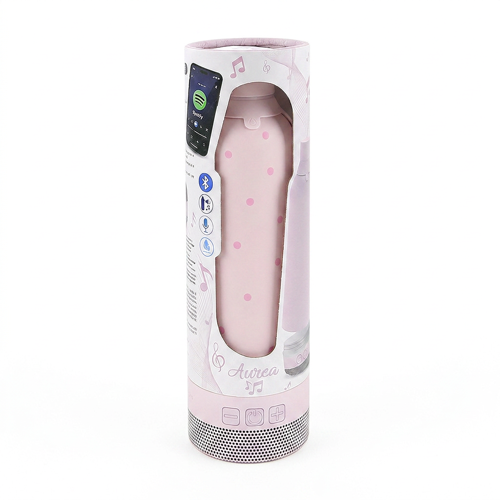 Botella Térmica de Acero Inoxidable con Altavoz – Pastel Dots | Aurea