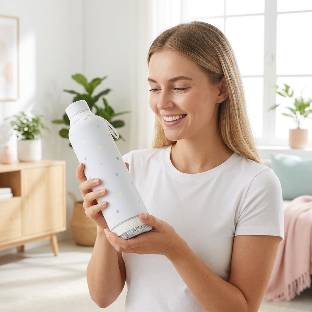 Botella Térmica de Acero Inoxidable con Altavoz – Pastel Dots | Aurea