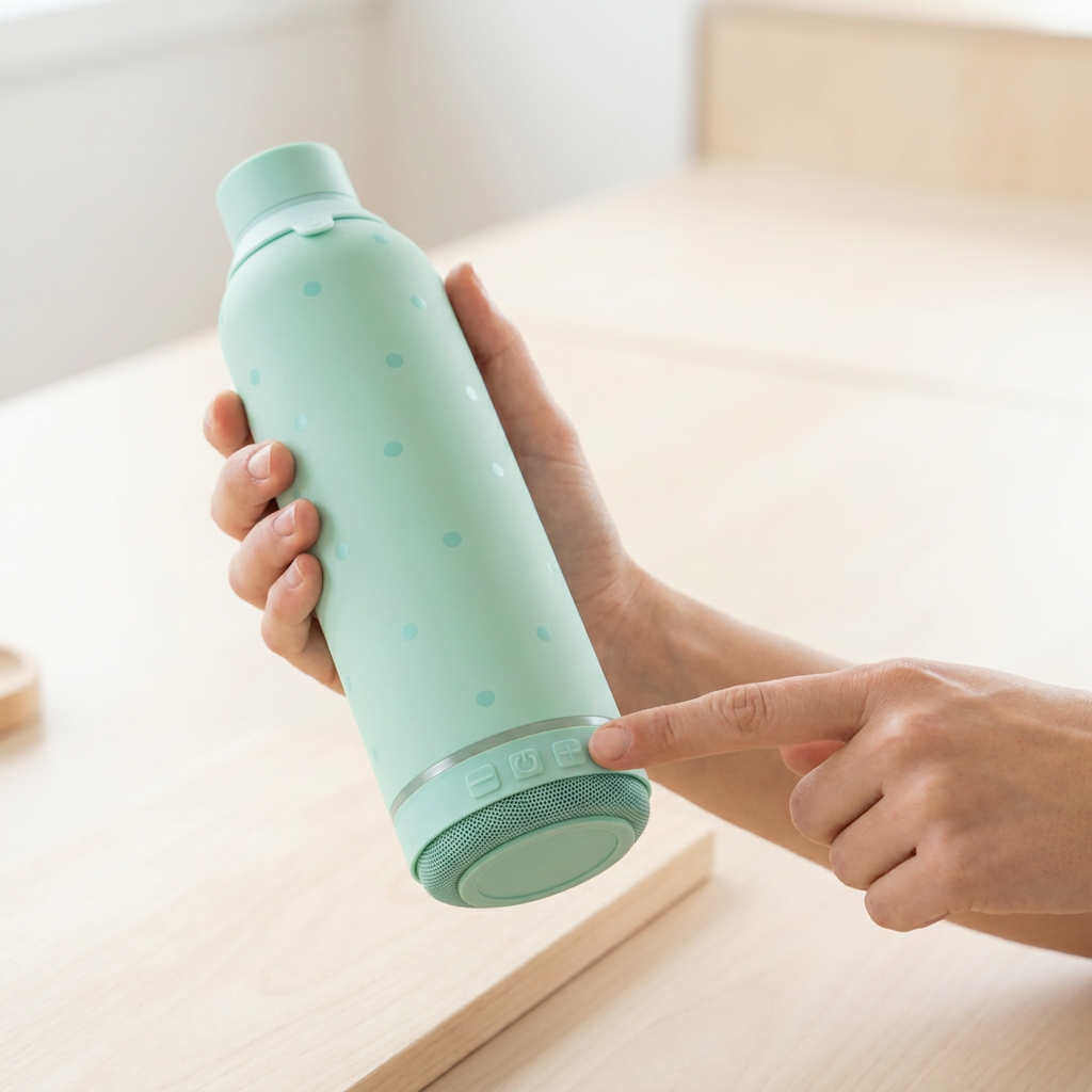Botella Térmica de Acero Inoxidable con Altavoz – Pastel Dots | Aurea