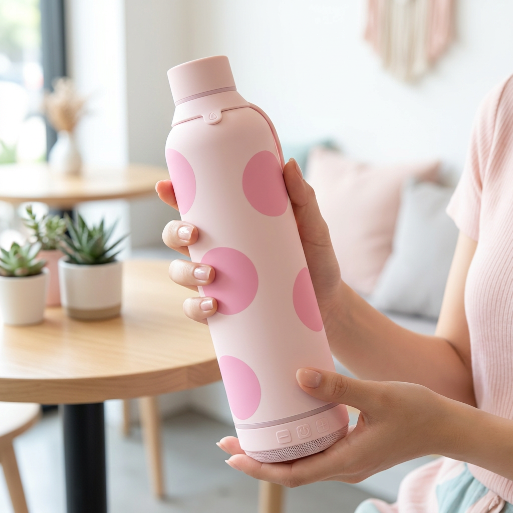 Botella Térmica de Acero Inoxidable con Altavoz – Happy Dots | Aurea