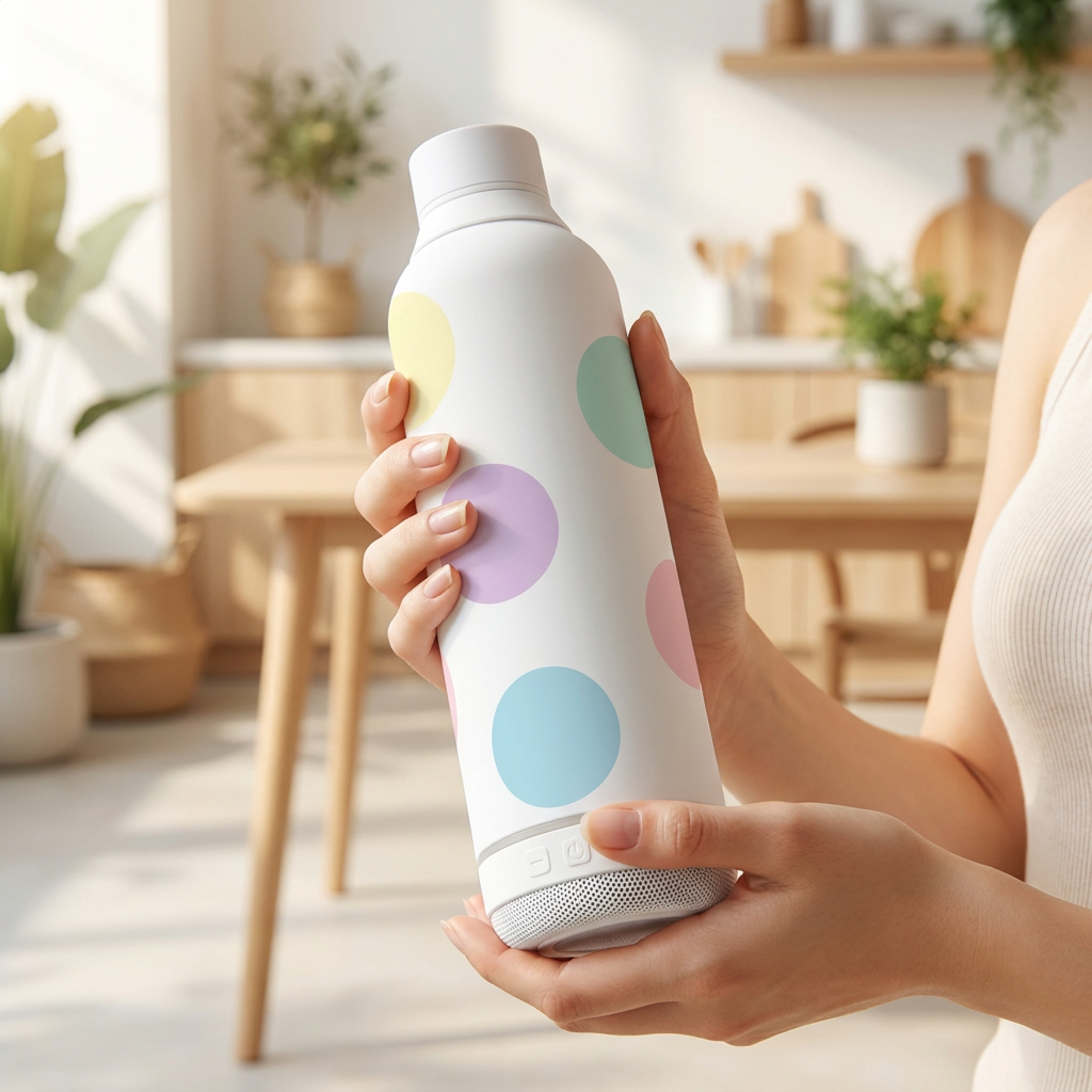 Botella Térmica de Acero Inoxidable con Altavoz – Happy Dots | Aurea