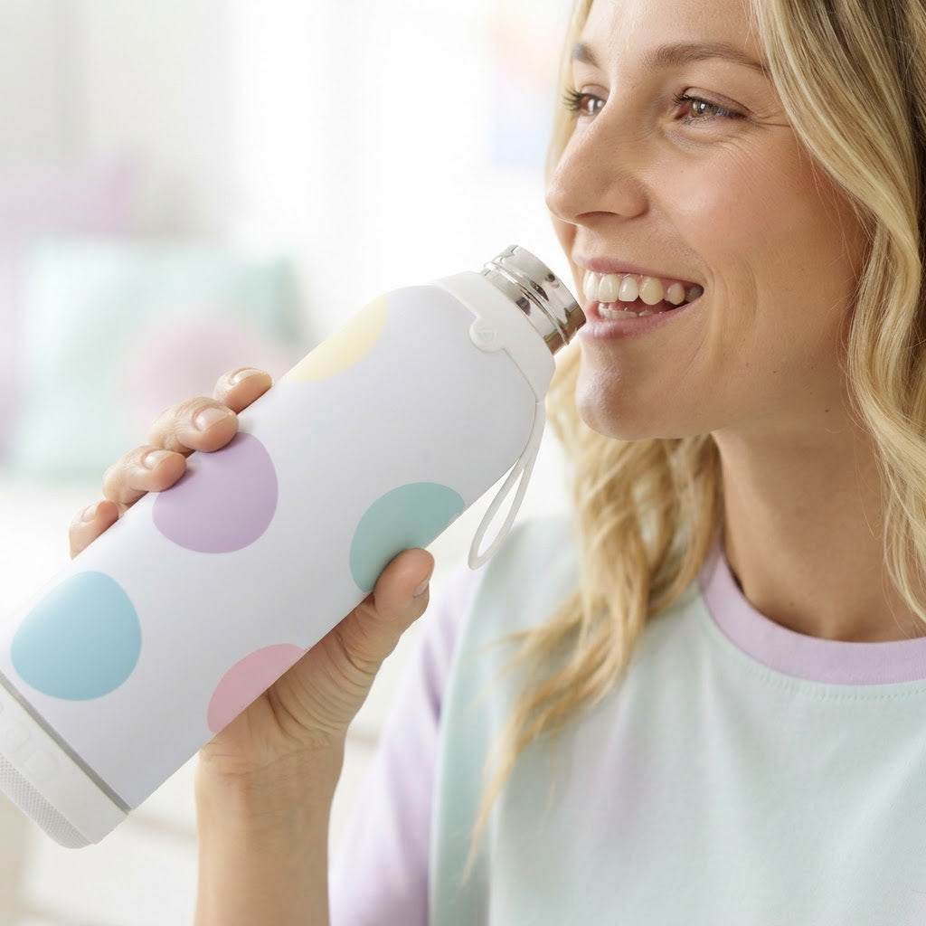 Botella Térmica de Acero Inoxidable con Altavoz – Happy Dots | Aurea