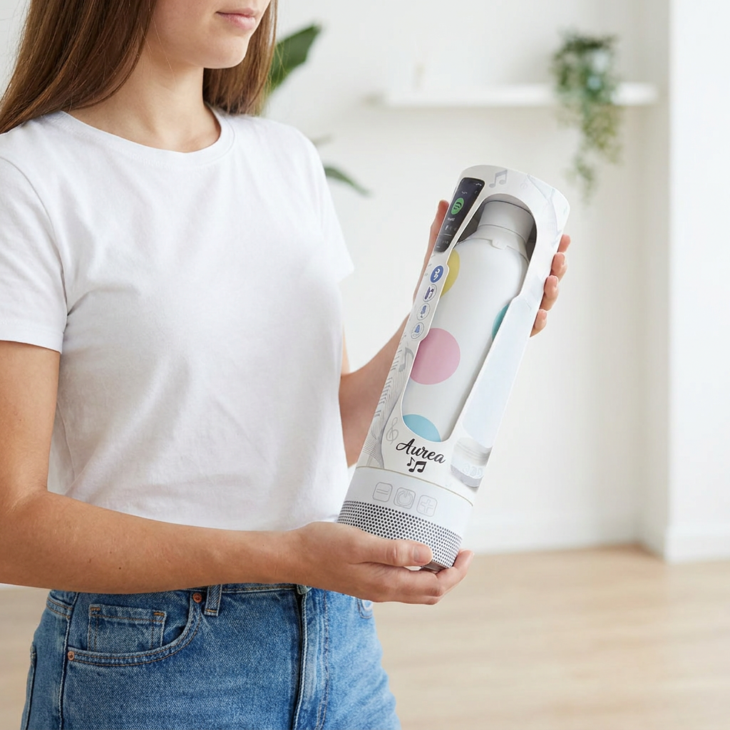 Botella Térmica de Acero Inoxidable con Altavoz – Happy Dots | Aurea