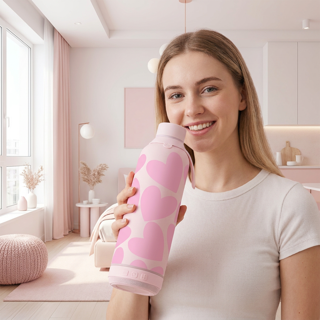 Botella Térmica de Acero Inoxidable con Altavoz – Sweet Love | Aurea
