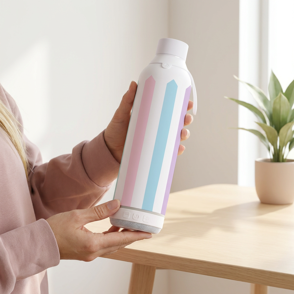 Botella Térmica de Acero Inoxidable con Altavoz – Candy Lines | Aurea