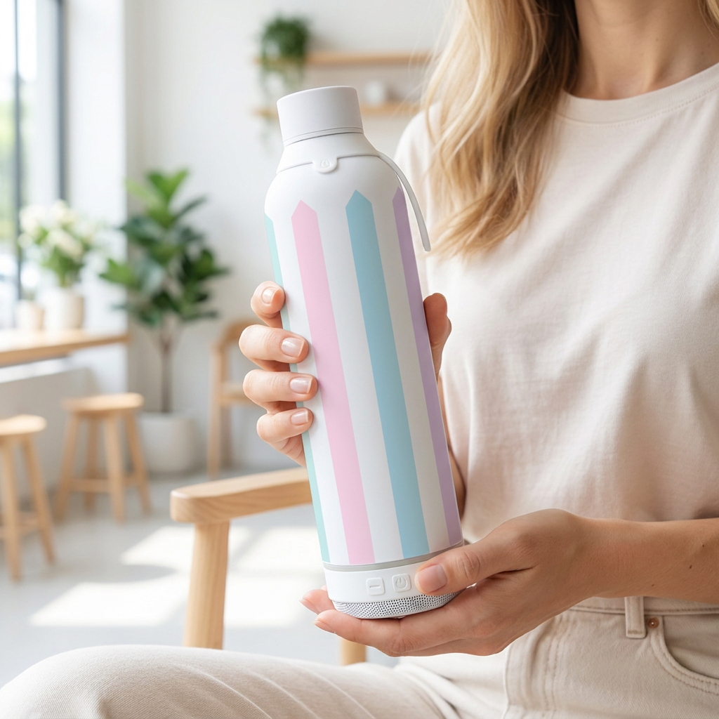 Botella Térmica de Acero Inoxidable con Altavoz – Candy Lines | Aurea