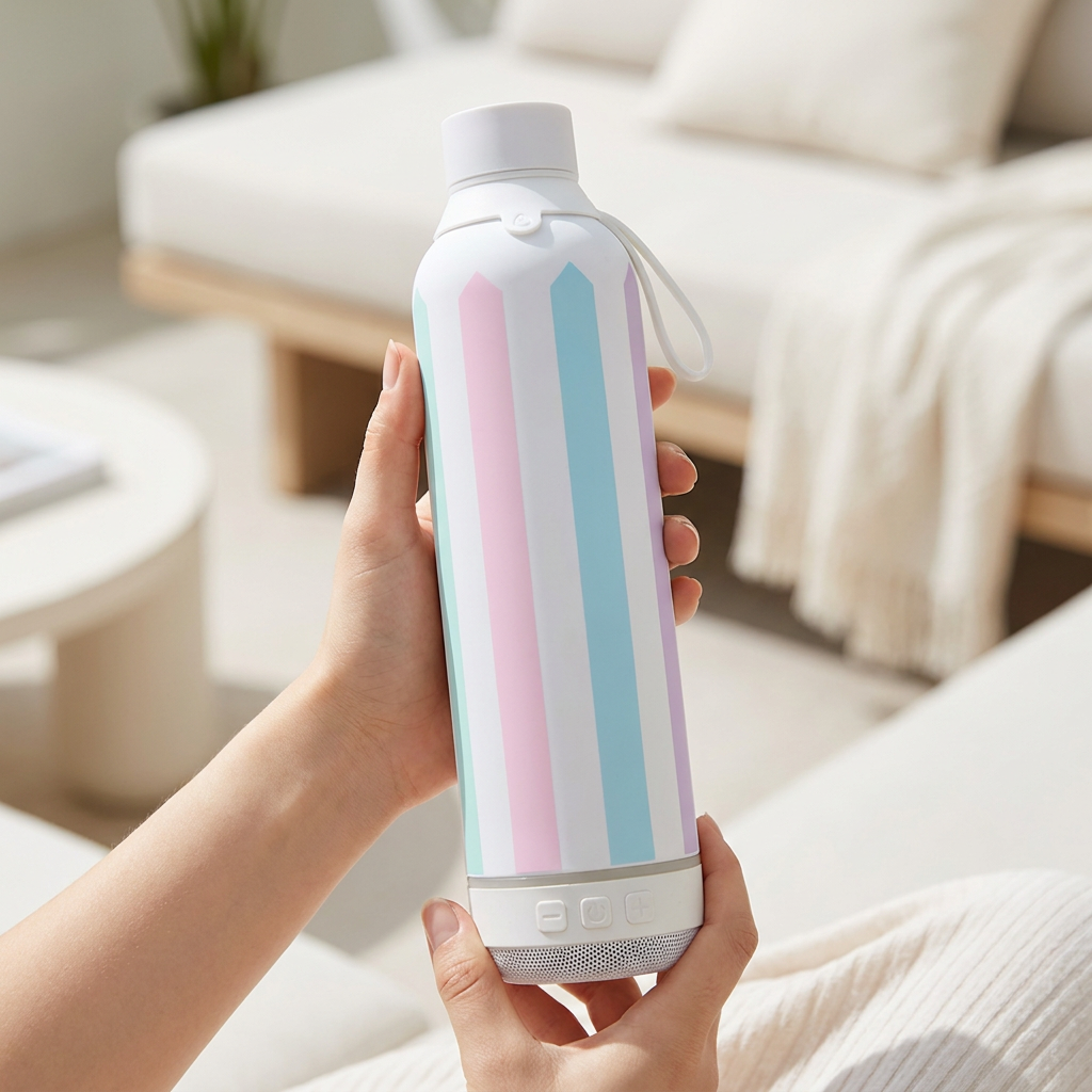 Botella Térmica de Acero Inoxidable con Altavoz – Candy Lines | Aurea
