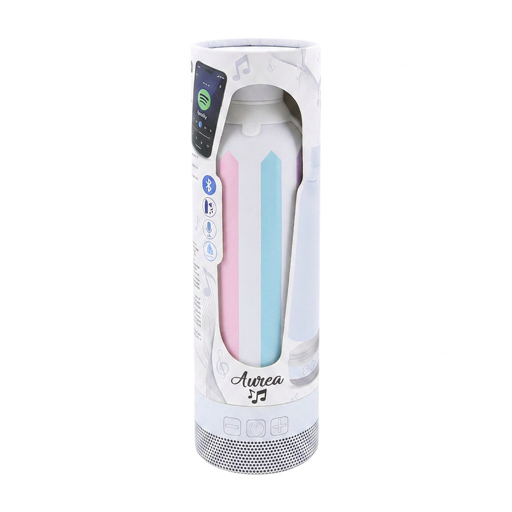 Botella Térmica de Acero Inoxidable con Altavoz – Candy Lines | Aurea