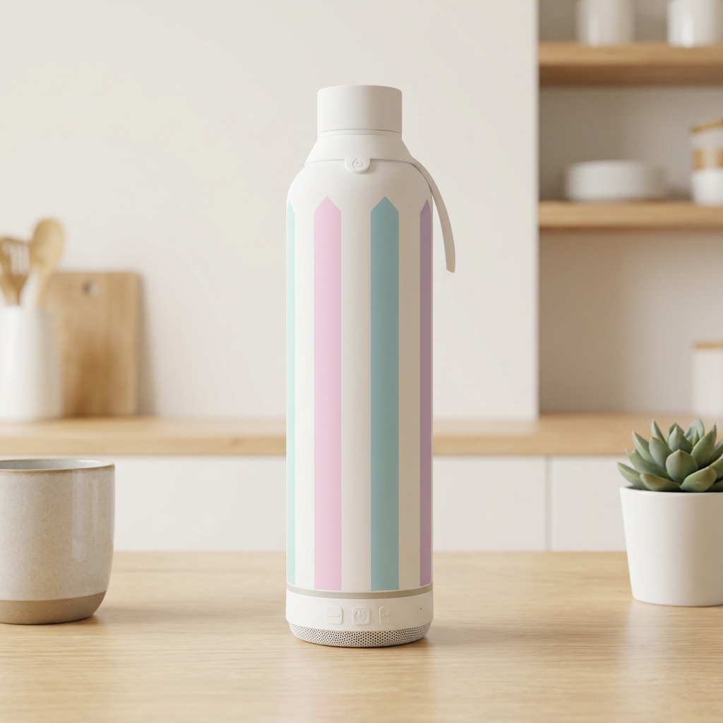 Botella Térmica de Acero Inoxidable con Altavoz – Candy Lines | Aurea