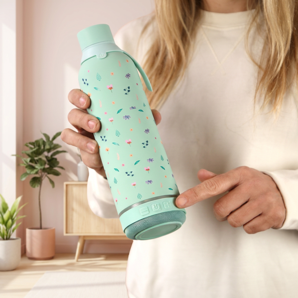 Botella Térmica de Acero Inoxidable con Altavoz – Little Bloom | Aurea