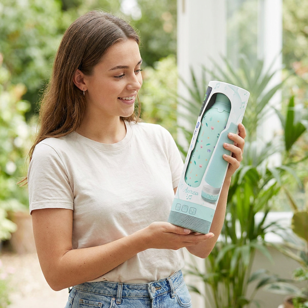 Botella Térmica de Acero Inoxidable con Altavoz – Little Bloom | Aurea