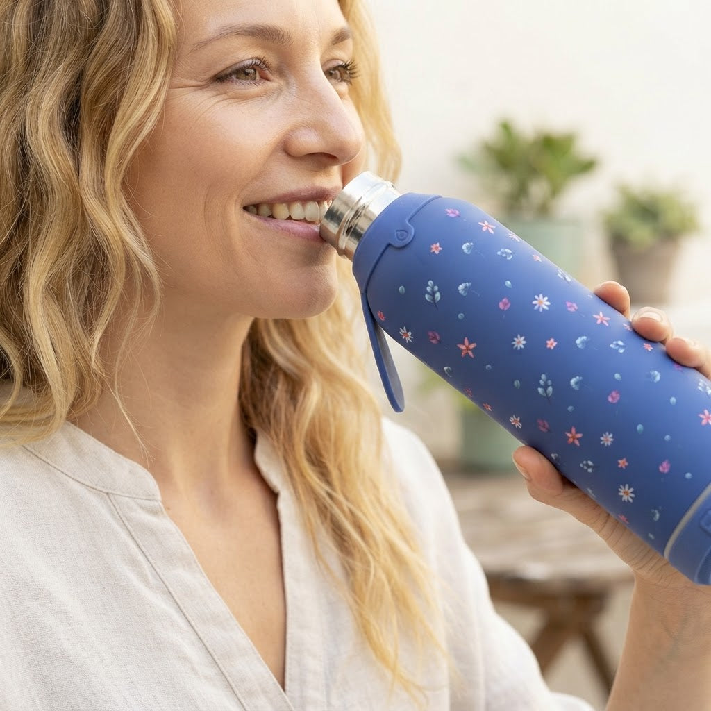 Botella Térmica de Acero Inoxidable con Altavoz – Little Bloom | Aurea