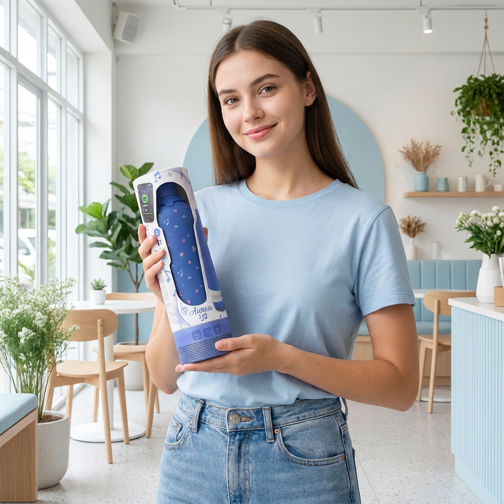Botella Térmica de Acero Inoxidable con Altavoz – Little Bloom | Aurea