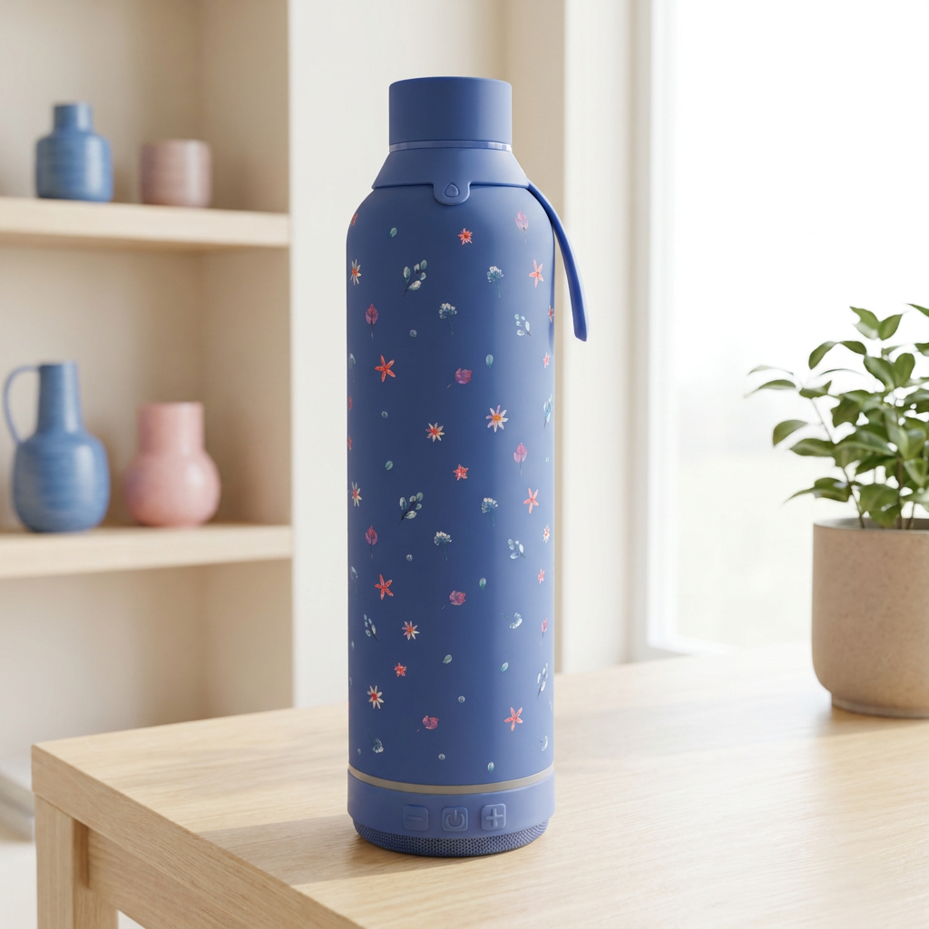 Botella Térmica de Acero Inoxidable con Altavoz – Little Bloom | Aurea