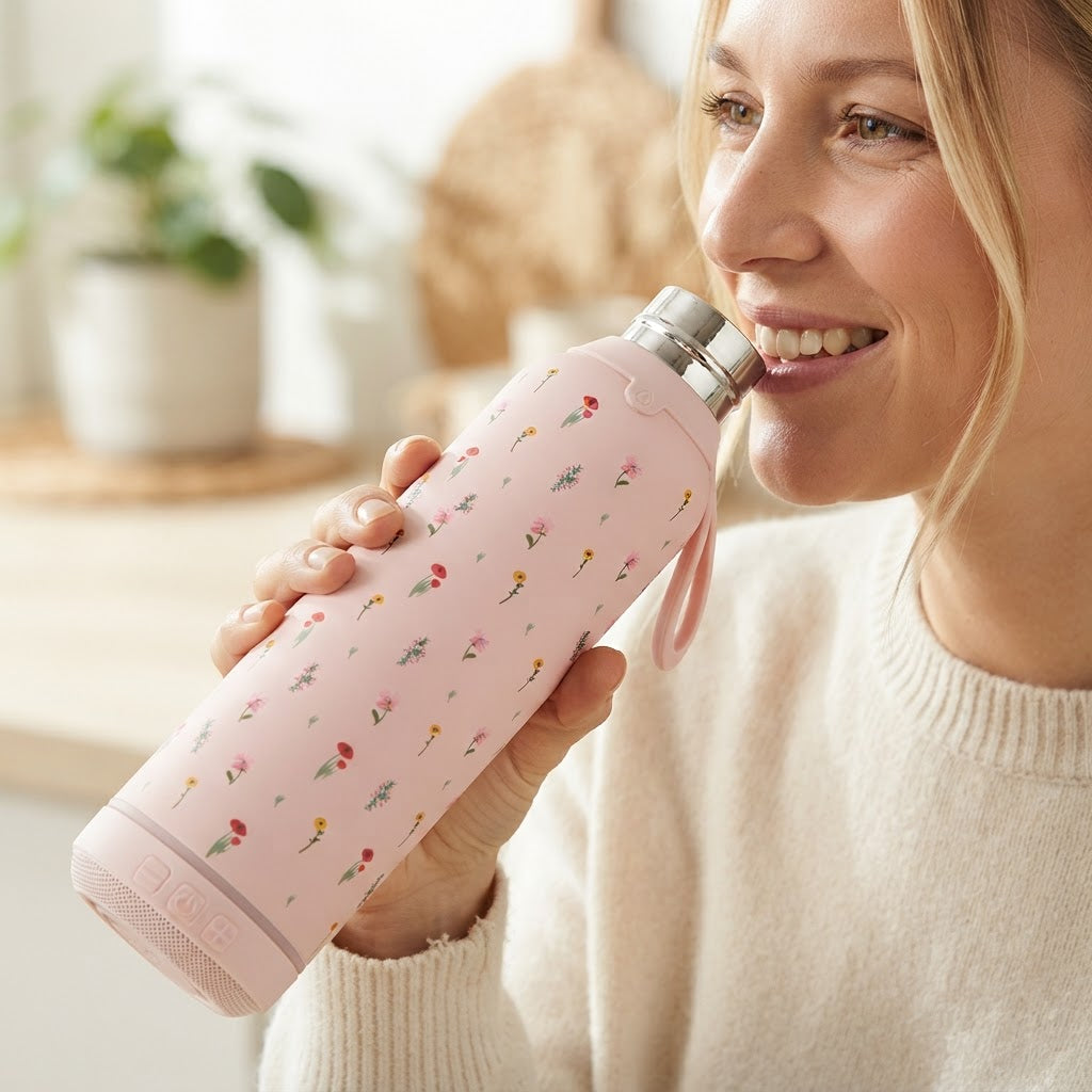 Botella Térmica de Acero Inoxidable con Altavoz – Little Bloom | Aurea