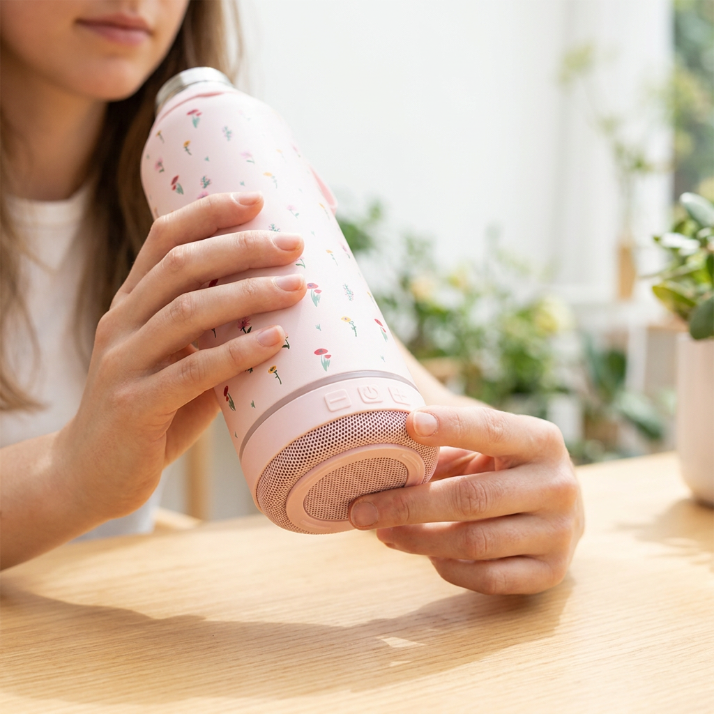 Botella Térmica de Acero Inoxidable con Altavoz – Little Bloom | Aurea
