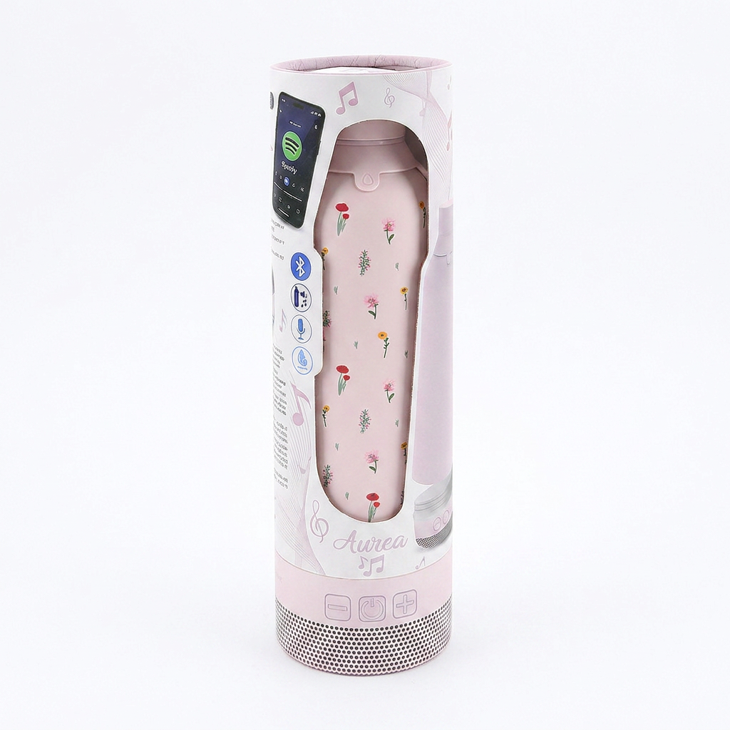 Botella Térmica de Acero Inoxidable con Altavoz – Little Bloom | Aurea