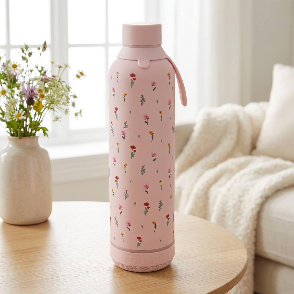 Botella Térmica de Acero Inoxidable con Altavoz – Little Bloom | Aurea