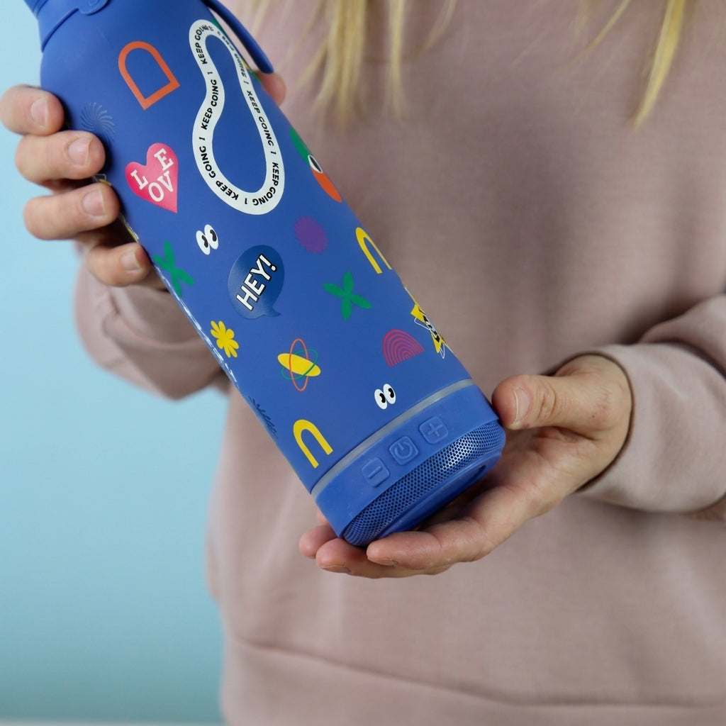 Botella Térmica de Acero Inoxidable con Altavoz – Keep Moving | Aurea