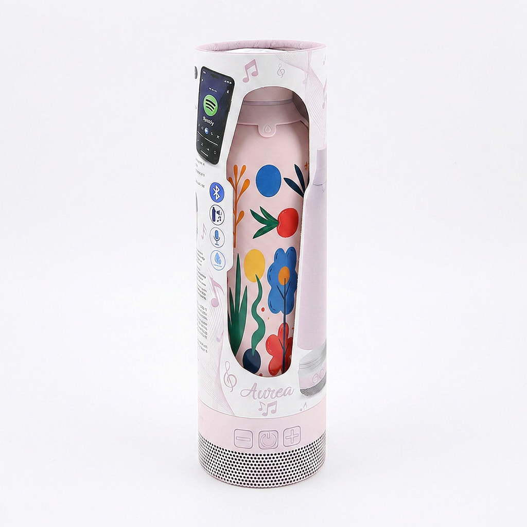 Botella Térmica de Acero Inoxidable con Altavoz – Happy Garden | Aurea